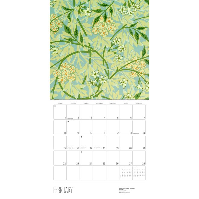 William Morris: Arts & Crafts Designs 2026 Wall Calendar