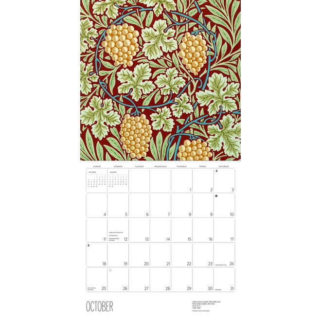 William Morris: Arts & Crafts Designs 2026 Wall Calendar
