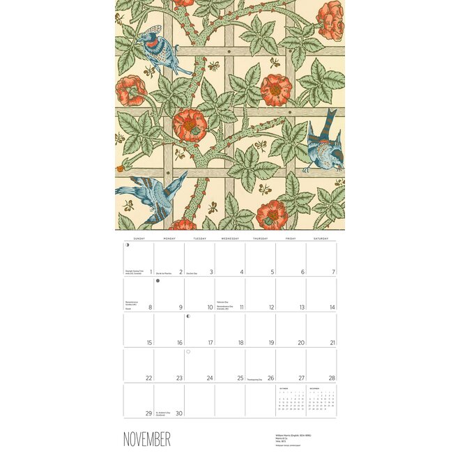 William Morris: Arts & Crafts Designs 2026 Wall Calendar