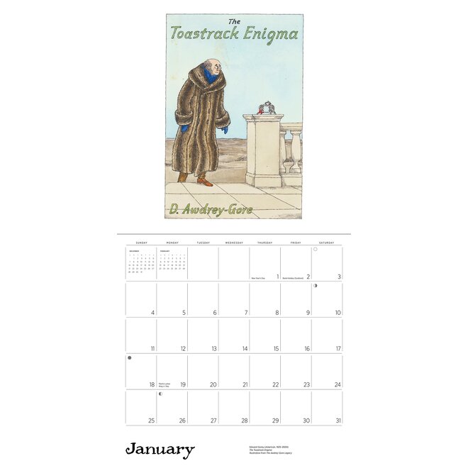 Edward Gorey 2026 Wall Calendar