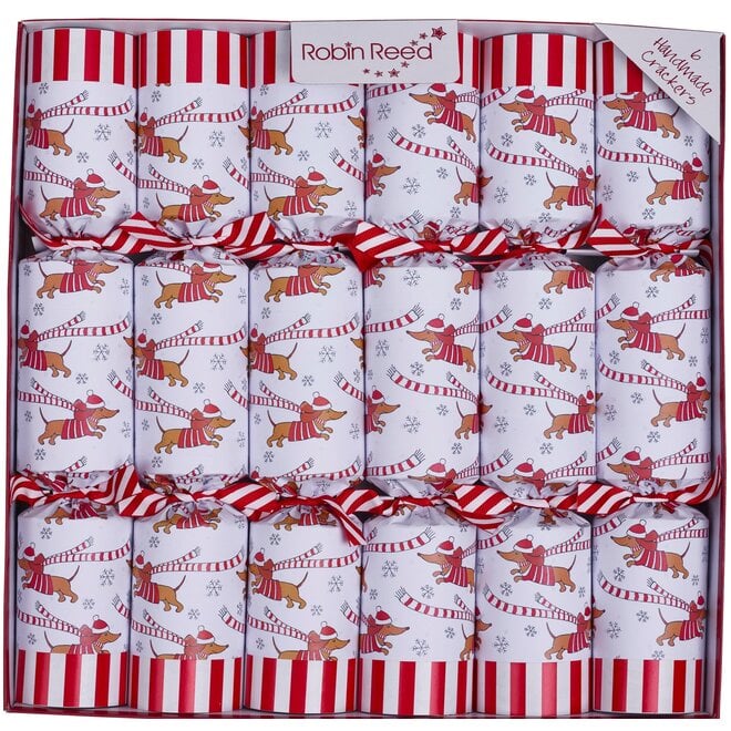 Racing Sausage Dog Christmas Crackers (Box of 6)