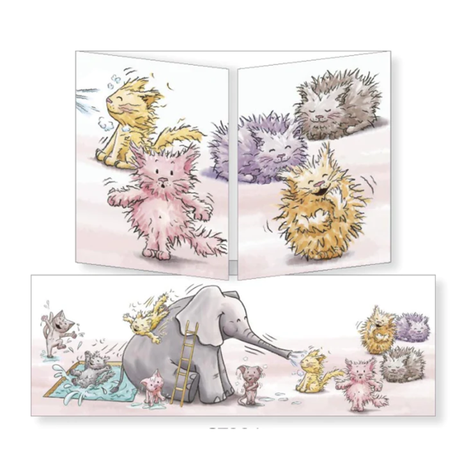 Pool Slide & Dry Tri-fold Greeting Card