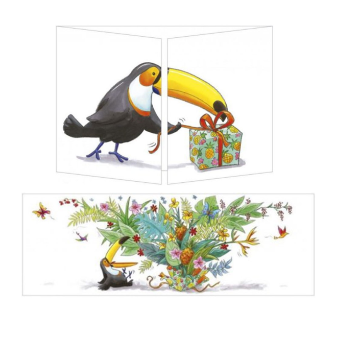 Tropical Birthday Tri-fold Birthday Card