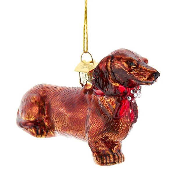 Noble Gems Dachshund Glass Ornament