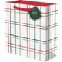 Holly Day Cheer White Plaid Large Gift Bag