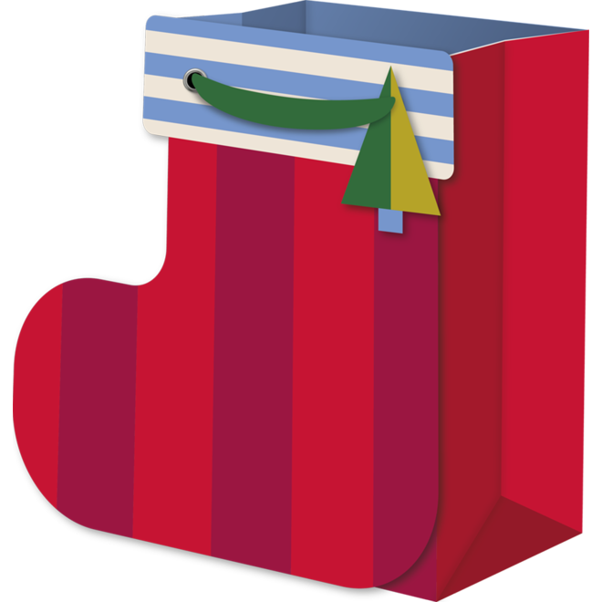 Seeing Stripes Red Stocking Small Gift Bag