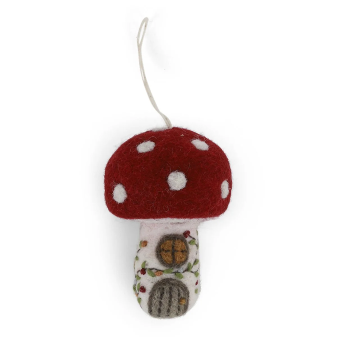 Mushroom House Ornament