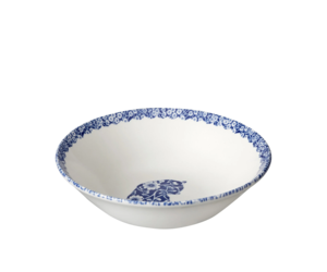 Burleigh Pottery Blue Calico Cat Cereal Bowl - British Isles