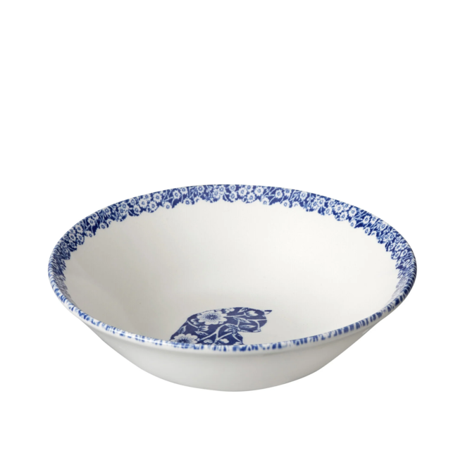 Blue Calico Cat Cereal Bowl