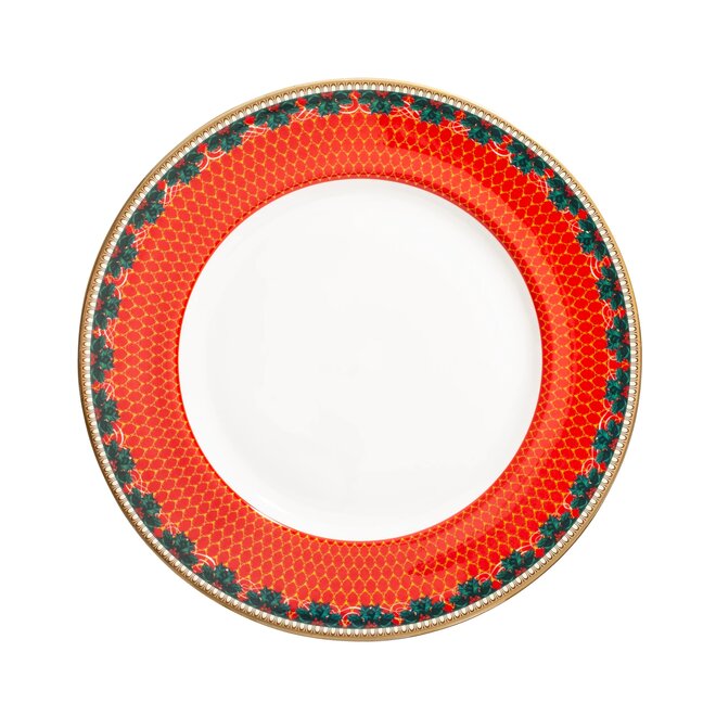 Antler Trellis Stag Red & Gold 8" Plate
