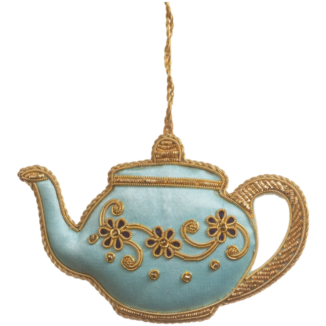 St. Nicolas Blue Teapot Ornament