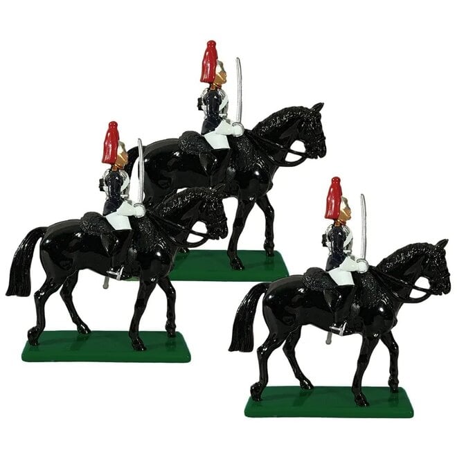 3 Mounted Blues and Royals Trooper Figurines