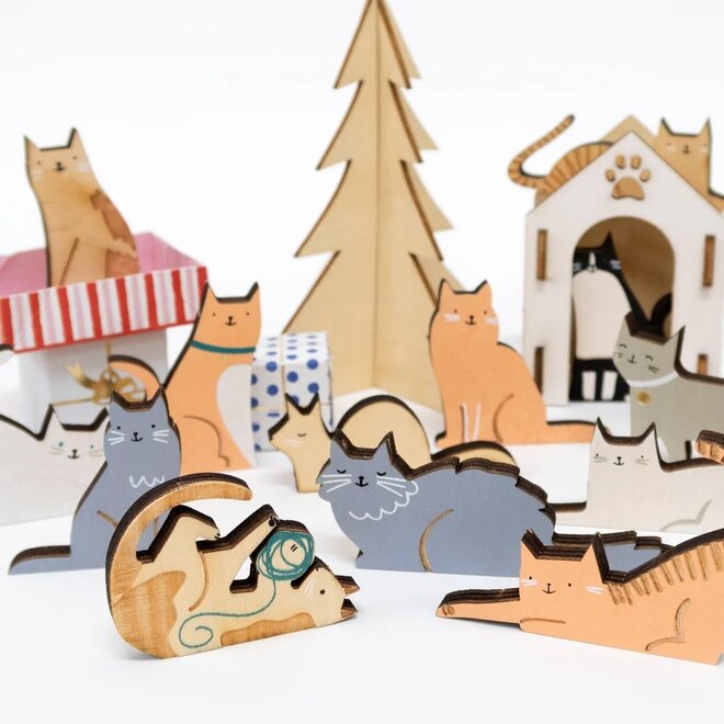 Cat Suitcase Wooden Advent Calendar