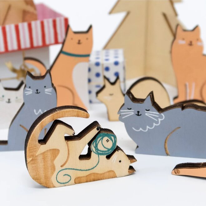 Cat Suitcase Wooden Advent Calendar