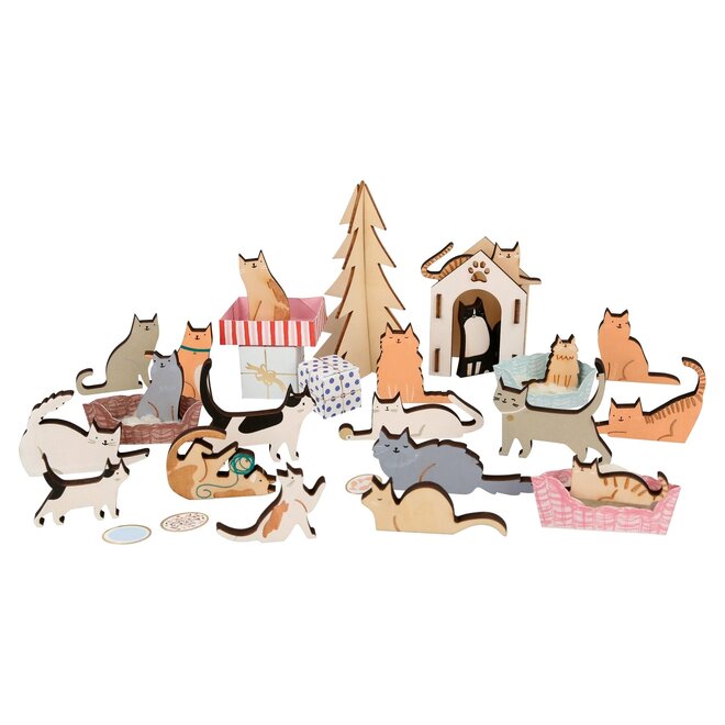 Cat Suitcase Wooden Advent Calendar