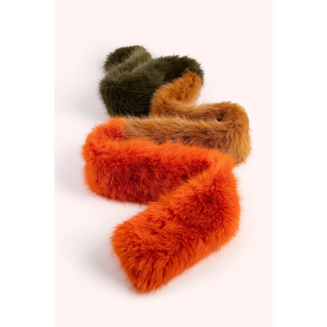 Elsa 3-tone Scarf (Tangerine, Mocca, Olive)