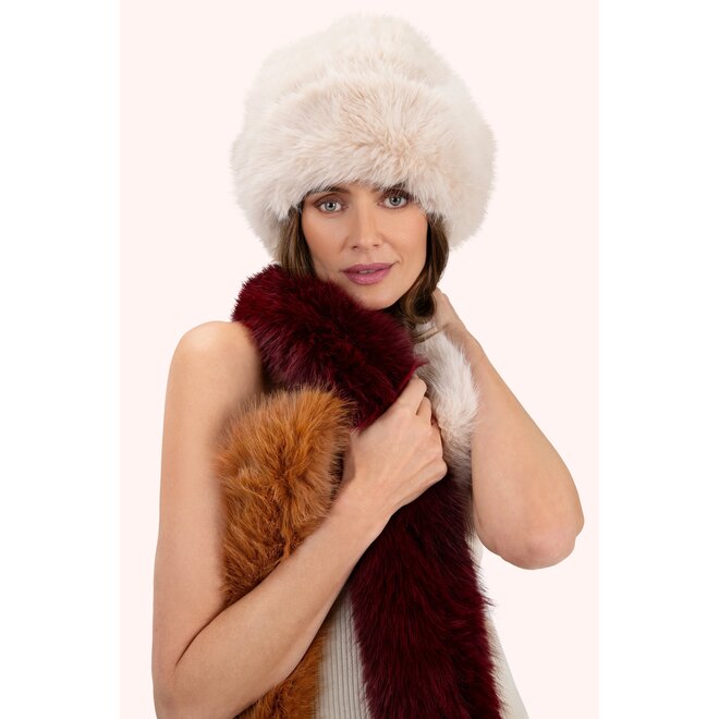 Elsa 3-tone Scarf (Damson, Mocca, Cream)