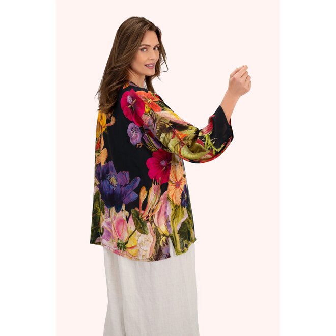 Midnight Posy Mid-Length Kimono