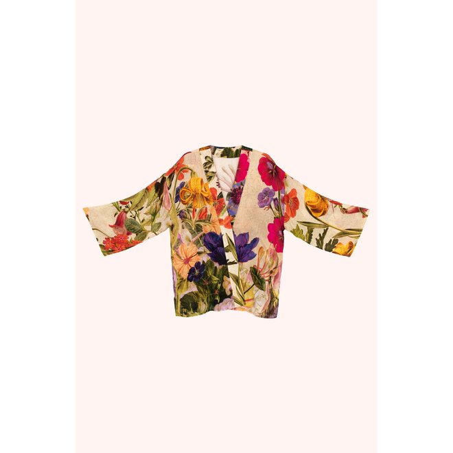 Cream Posy Mid-Length Kimono