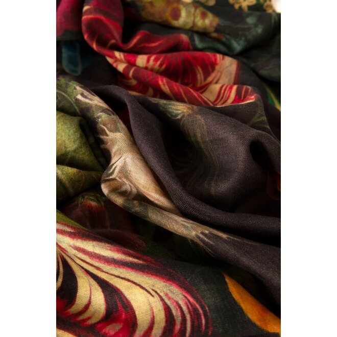 Opulant Florals, Chocolate Mid-Length Kimono