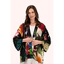 Opulant Florals, Chocolate Mid-Length Kimono