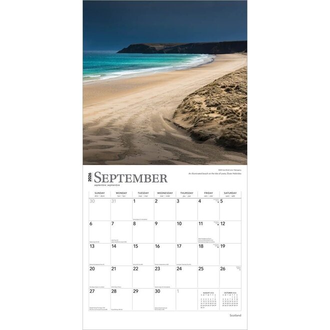 Scotland 2026 Square Wall Calendar