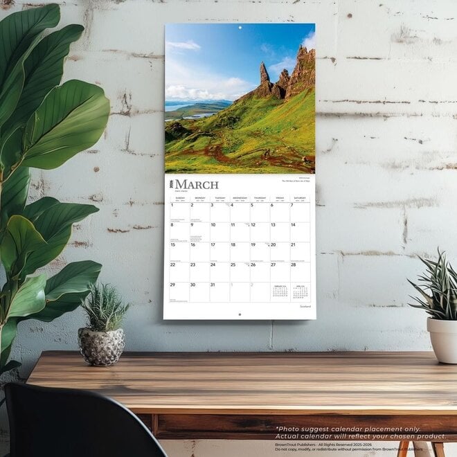 Scotland 2026 Square Wall Calendar