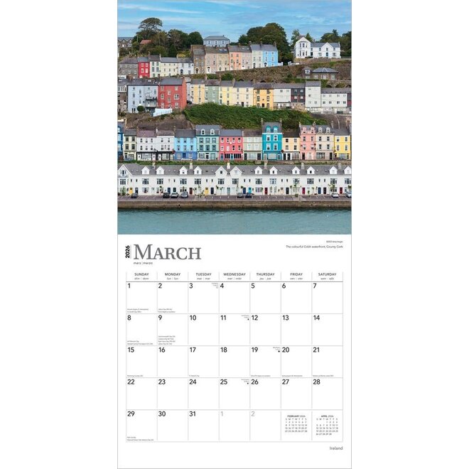 Ireland 2026 Square Wall Calendar