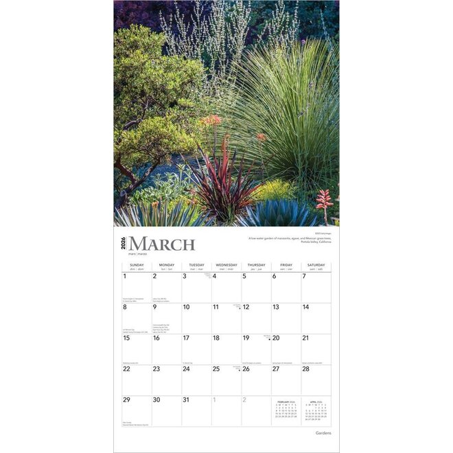 Gardens 2026 Wall Calendar