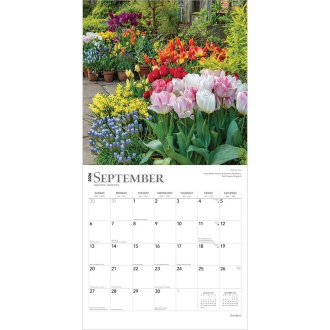 Gardens 2026 Wall Calendar