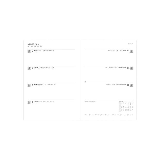 Inspire A5 Week to View Planner 2026, Navy