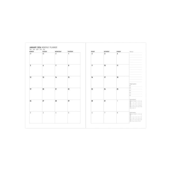 Inspire A5 Week to View Planner 2026, Navy