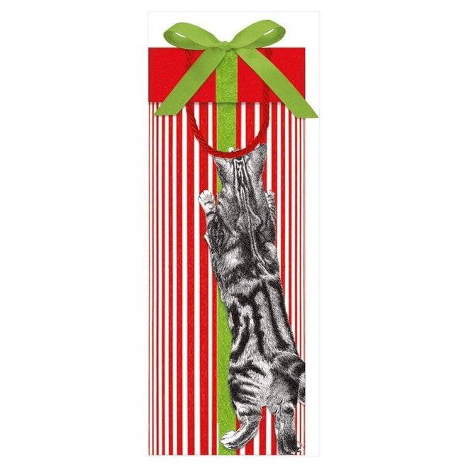 Curious Christmas Cats Bottle Gift Bag
