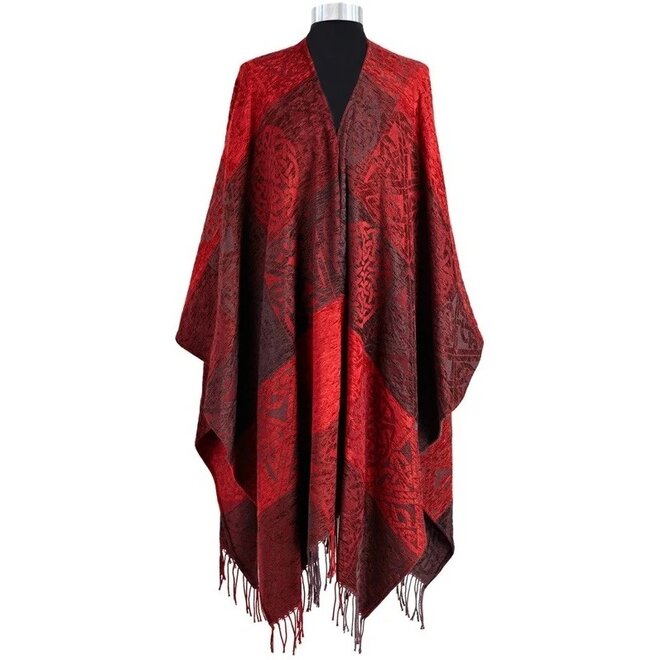 Calzeat of Scotland Celtic Knot Garnet Ruana