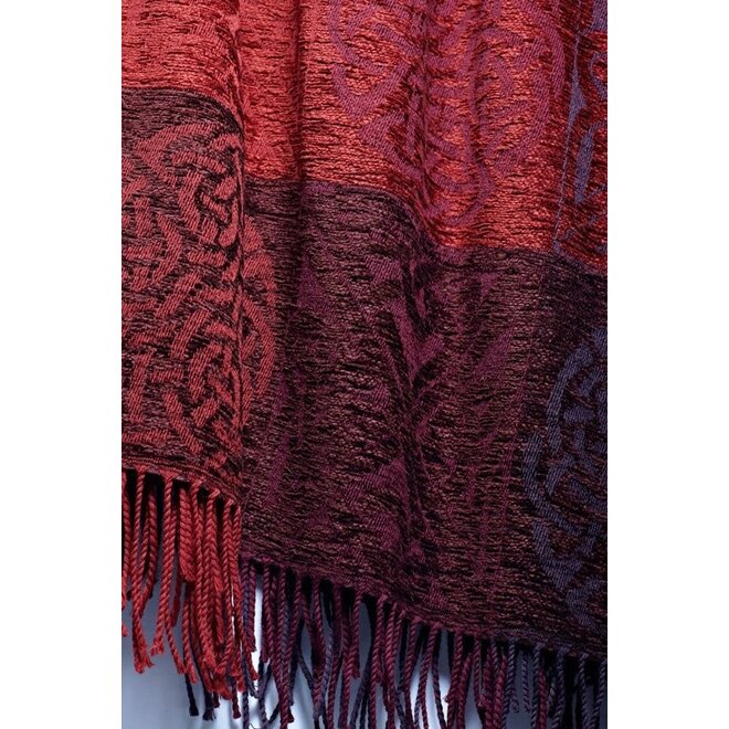 Calzeat of Scotland Celtic Knot Garnet Ruana