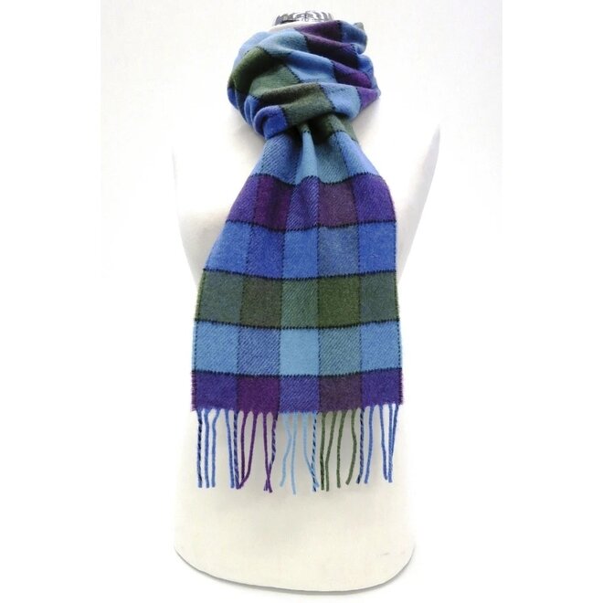 Calzeat of Scotland Lagos Carousel Border Lambswool Scarf