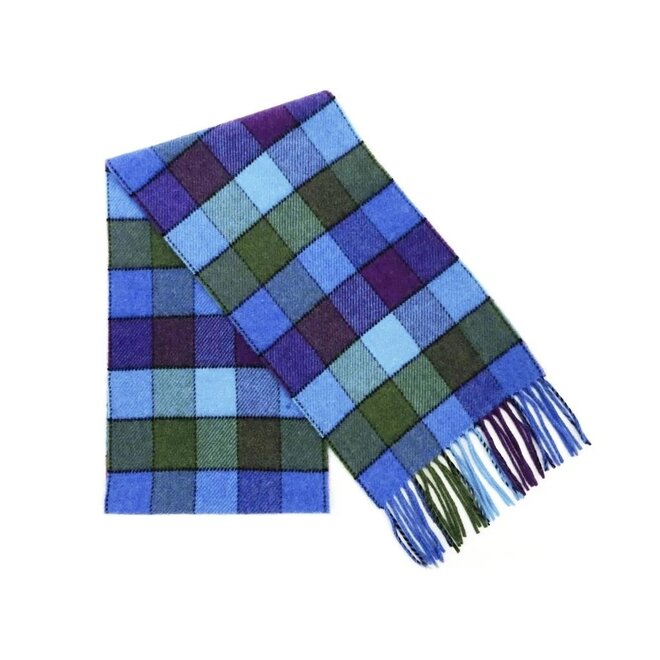 Calzeat of Scotland Lagos Carousel Border Lambswool Scarf