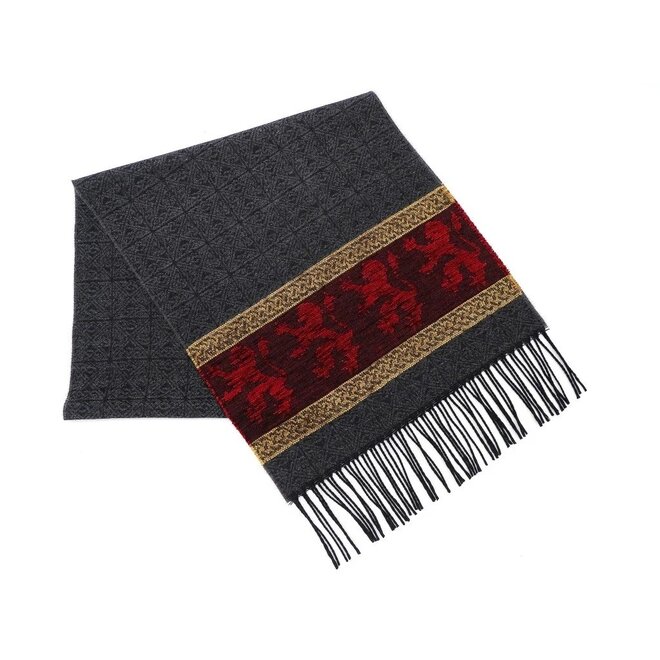 Calzeat of Scotland Celtic Alba Lion Red Jacquard Scarf