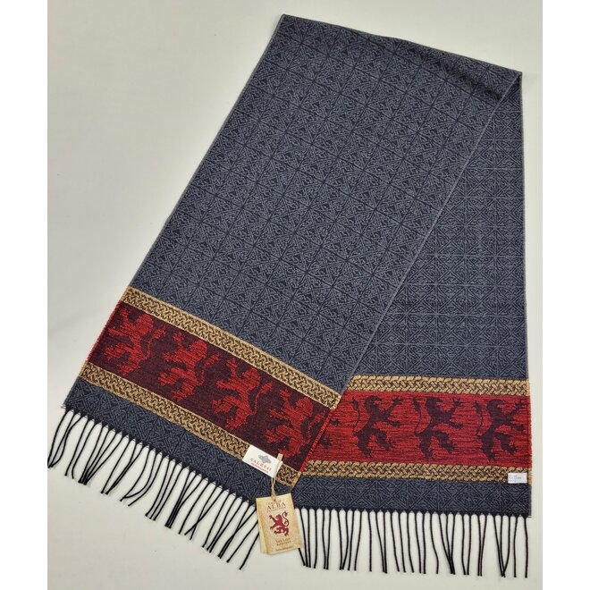 Calzeat of Scotland Celtic Alba Lion Red Jacquard Scarf