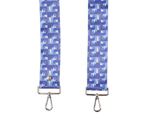 Pom Pom London Blue and White Bag Strap Crossbody Bag Strap in Blue Stripe - Pom Pom London main image 4