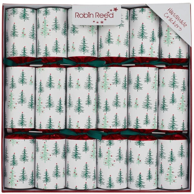 Green Pine Trees Christmas Crackers (Box of 6)