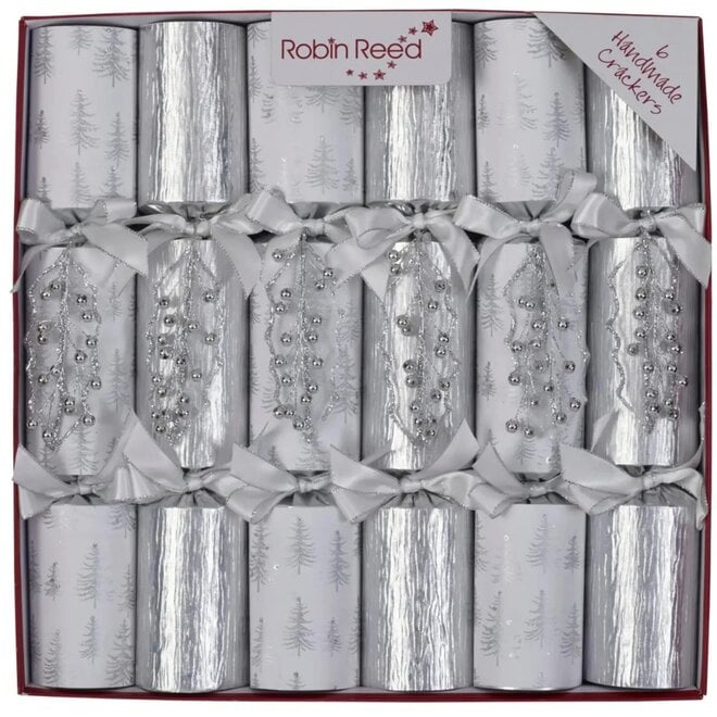 Silver Ice Christmas Crackers (Box of 6)