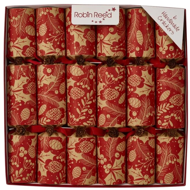 Winter Pine Cone Christmas Crackers (Box of 6)