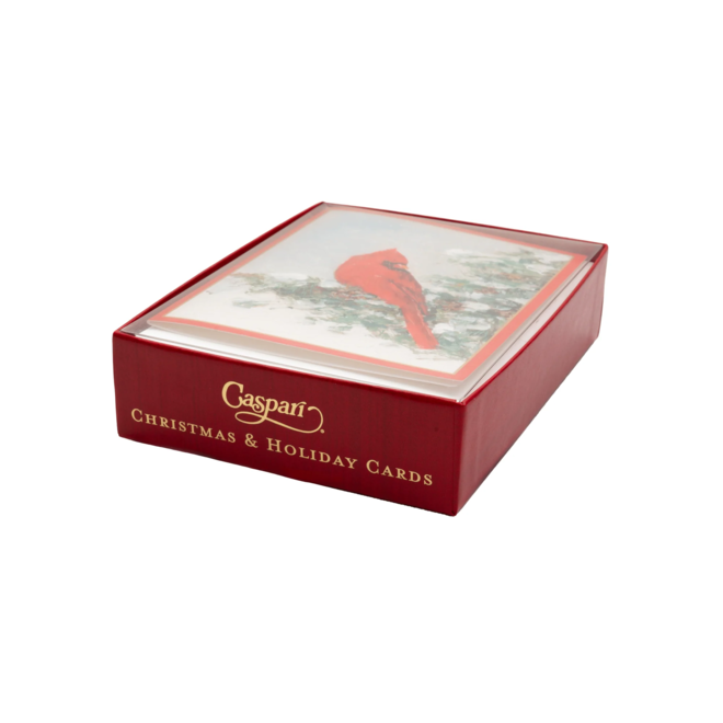 Cardinal & Evergreen Boxed Christmas Cards