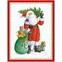 Santa Carrying Tree Boxed Christmas Cards