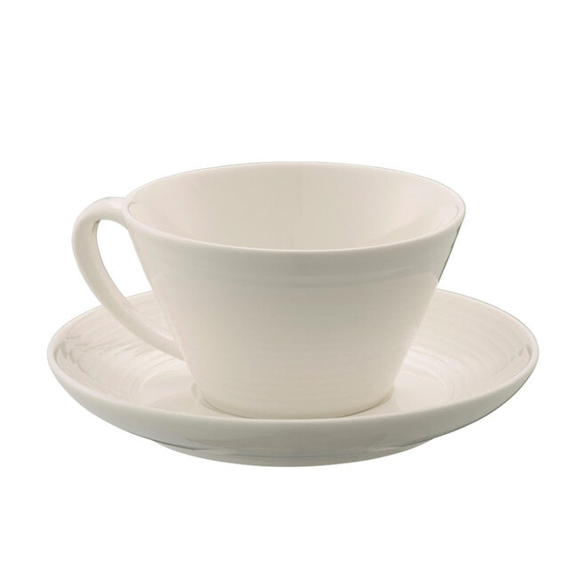 Belleek Living Ripple Teacup & Saucer