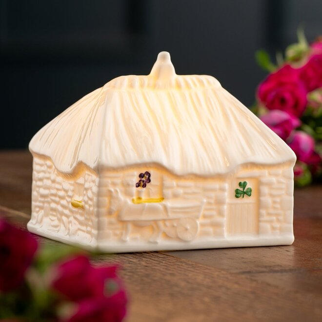 Belleek Classic 2025 Limited Edition LED Irish Thatched Cottage