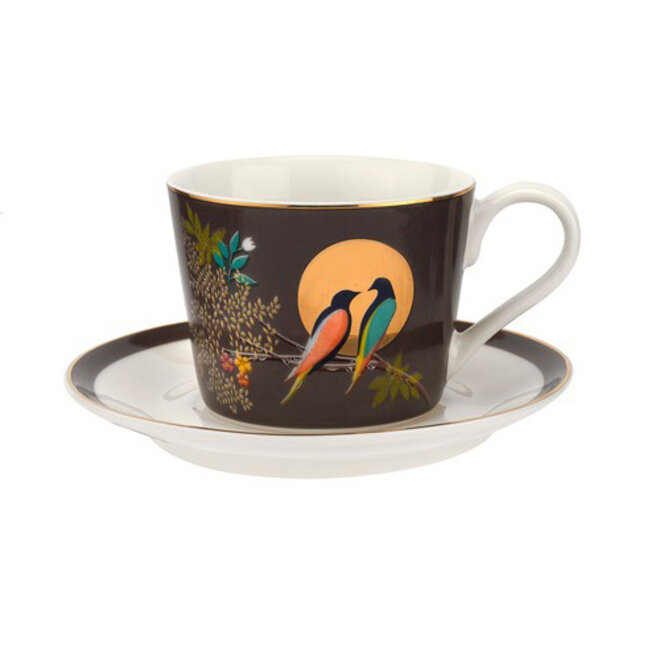 Sara Miller Chelsea Collection Dark Grey Espresso Cup & Saucer