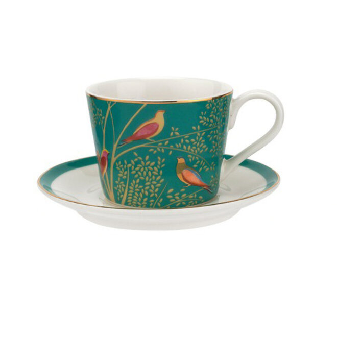 Sara Miller Chelsea Collection Green Espresso Cup & Saucer