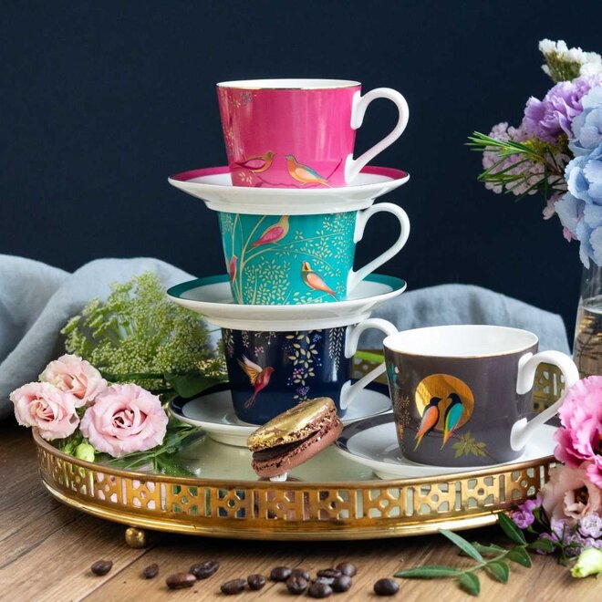 Sara Miller Chelsea Collection Navy Espresso Cup & Saucer